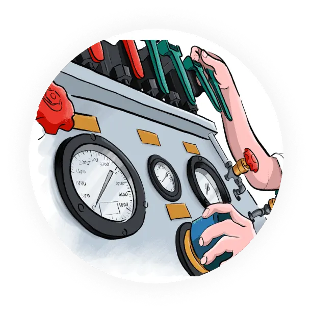 Обслуживание машин и оборудования 